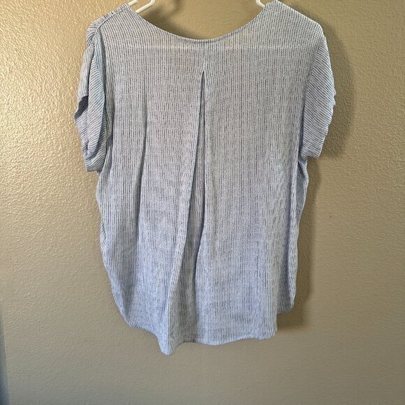 Liz Claiborne Blue Blouse Size Large - Picture 5 of 6